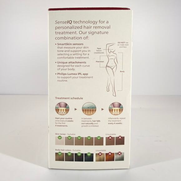 Philips Lumea IPL Hair Removal Device 8000 Series SenseIQ App Body Face BRI937 - Picture 4 of 7